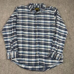 Neuse Button‎ Down Shirt Mens XL Blue White Plaid Long Sleeve Flannel Casual